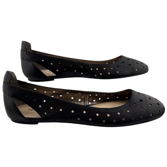 Nine West Marie Black Leather Women's Size 9.5 Slip On Flats NWB‎ - Picture 2 of 10